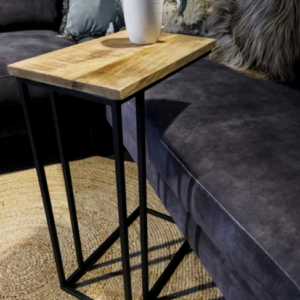 VELSEN Mango Wood and Iron Side Table